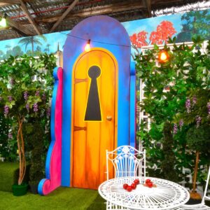 Magical Fantasy Garden Door with Keyhole