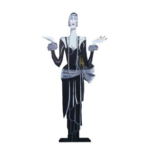 Cutout - Flapper with Long Pearl Necklace