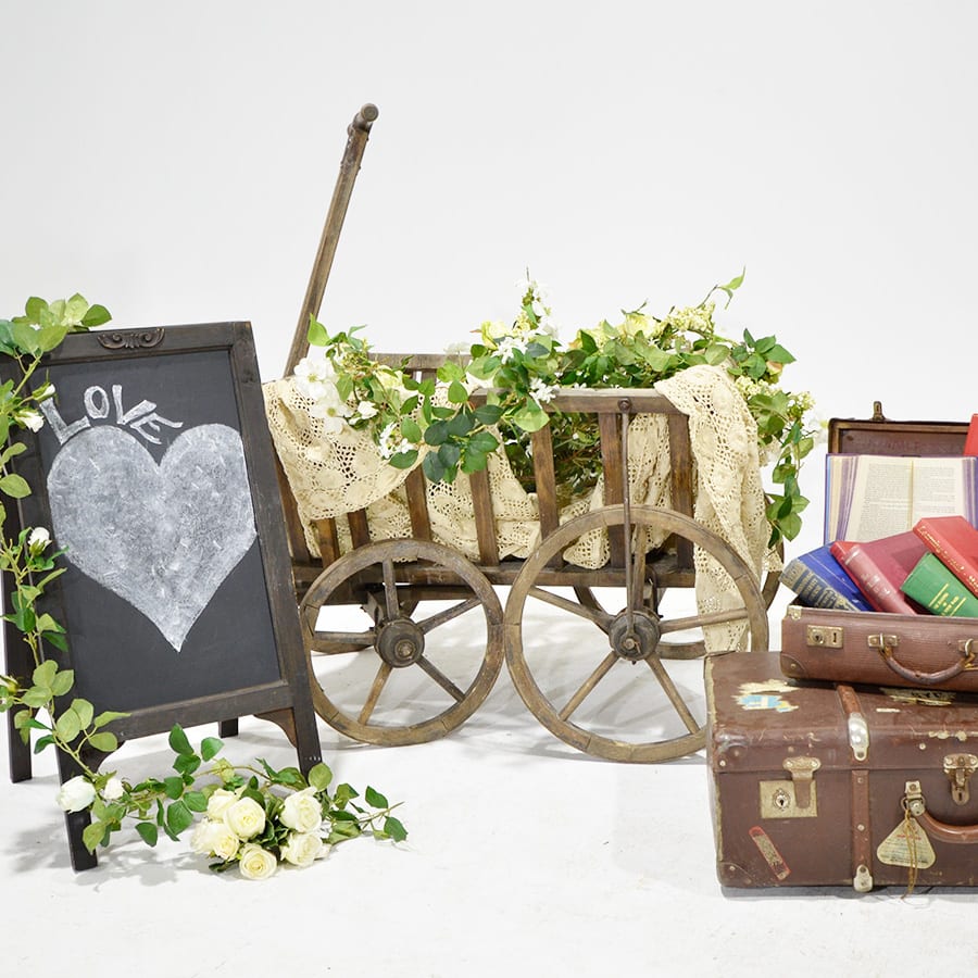 Wooden Rustic Flower Cart-18290