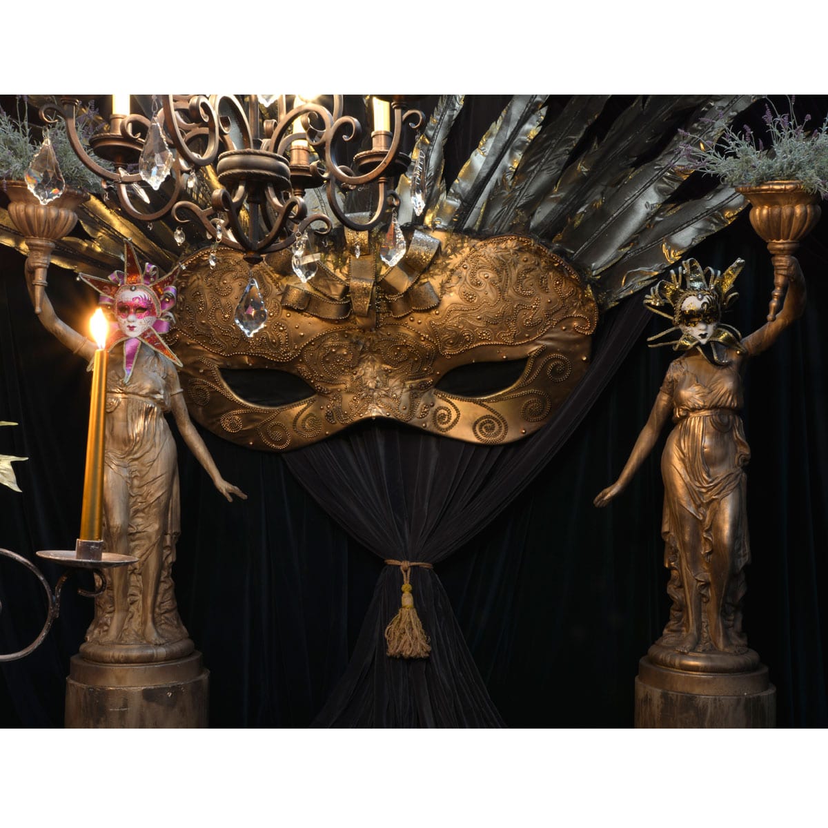 Large Masquerade Mask Type B - Sydney Prop Specialists - Prop Hire and Event Theming