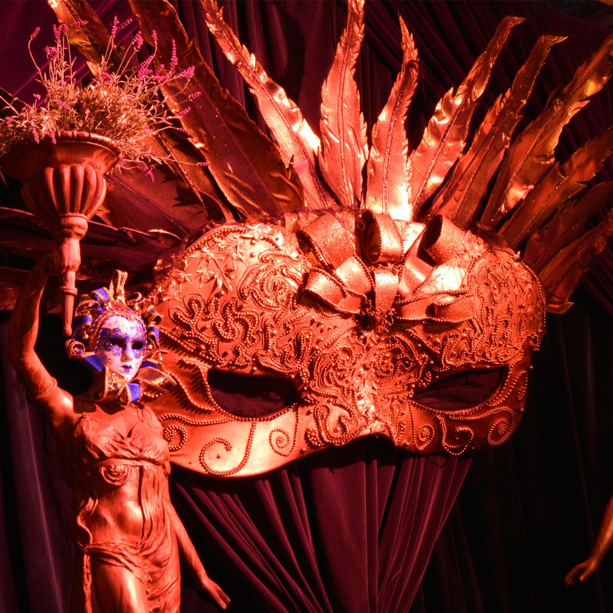 Large Masquerade Mask Type B - Sydney Prop Specialists - Prop Hire and Event Theming