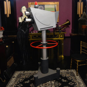 hollywood film camera on podium stand